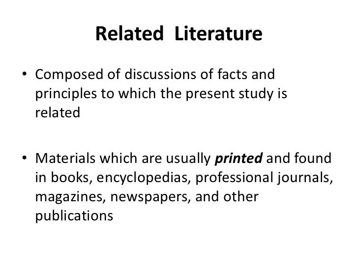 What is review of related literature sample