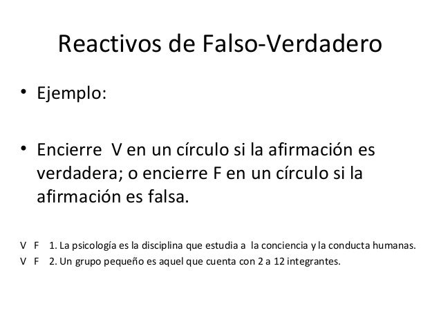 Ítems de Verdadero- Falso
