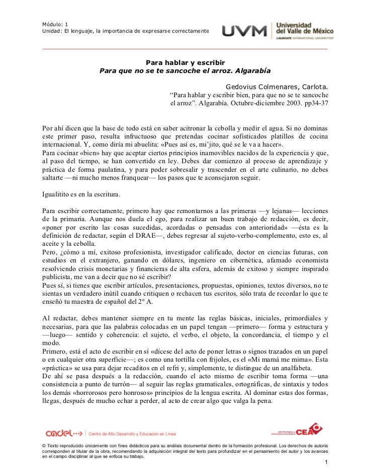 HABLAR Y ESCRIBIR BIEN hablar y escribir bien: