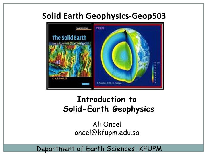 ÖNCEL AKADEMİ SOLID EARTH GEOPHYSICS