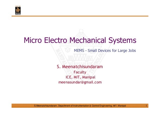Micro Electronic Mechanical Systems Pdf