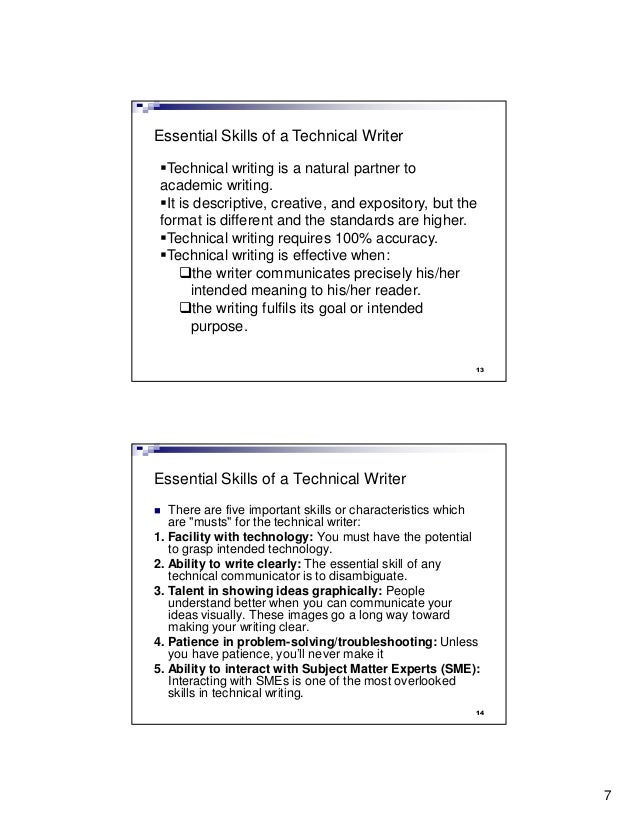 difference between technical writing and creative writing