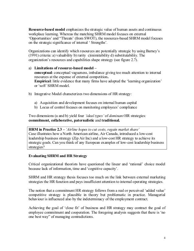 Human resource strategy essay