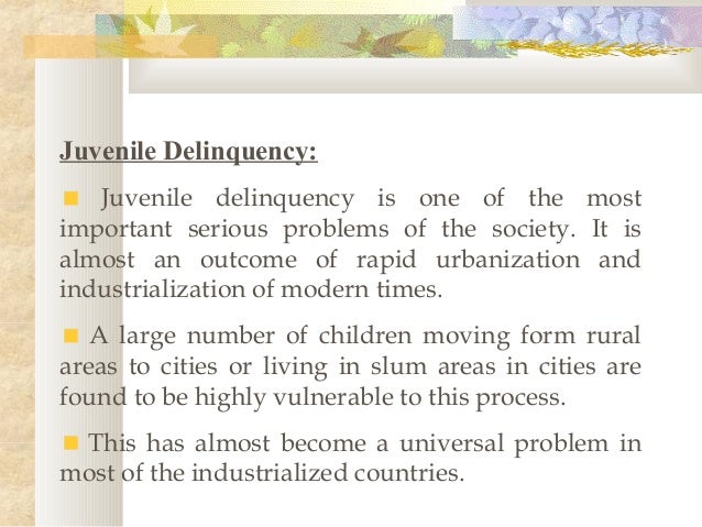 Social Problems In Juvenile Delinquency