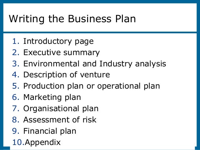 Starting business plan