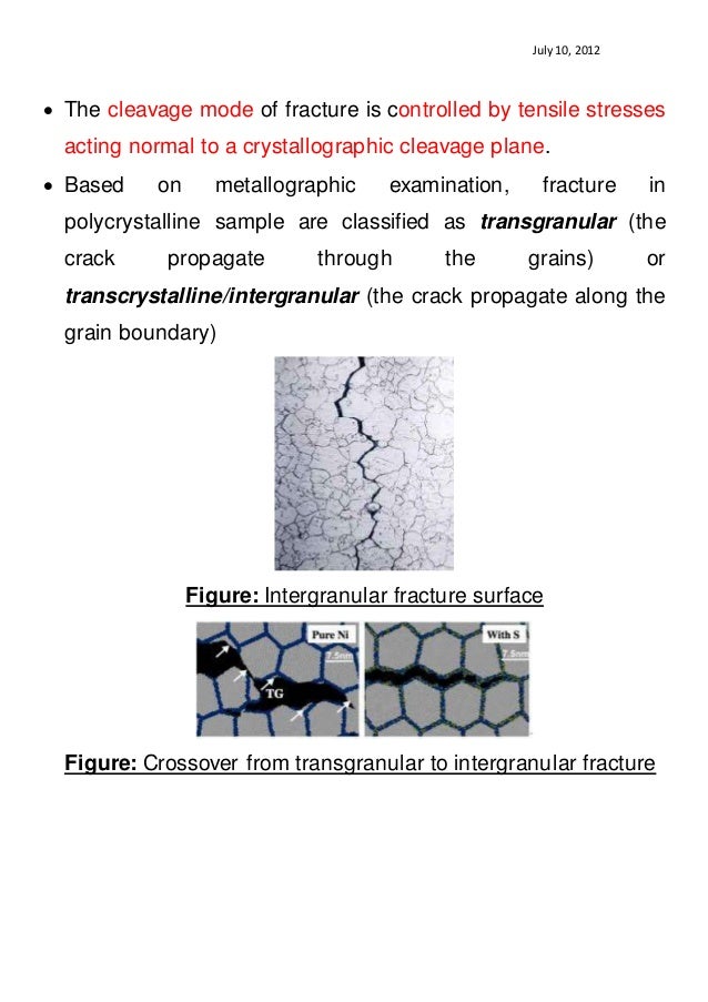 Fracture Mechanics & Failure Analysis Lecture Brittle Fracture