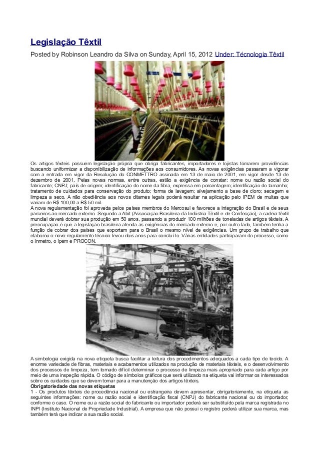 Artigo industria textil