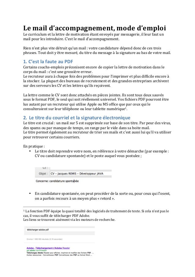 Le mail d\u2019accompagnement  un emploi en 2015  REALIZ