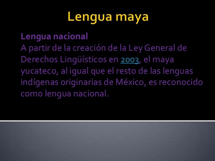 Lengua maya Lengua maya