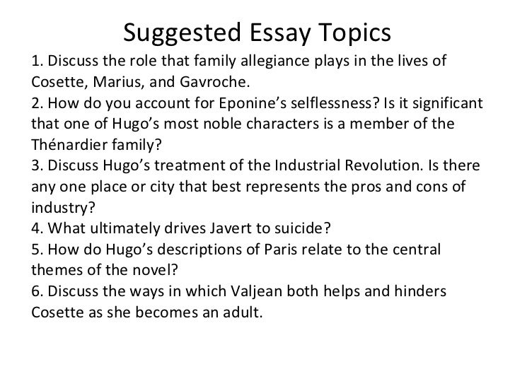 Essay On How To Start A Business Sparknotes Les Misrables Study Questions Essay Topics Compare And Contrast Essay Examples High School also High School Graduation Essay Les Miserables Essay Introduction Understanding Les Misrables A Essay With Thesis