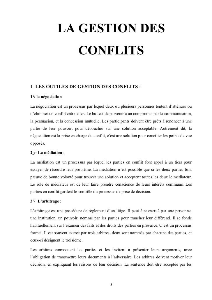 Les conflits en entreprises Les conflits en entreprises