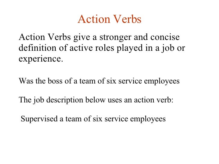 power resume verbs