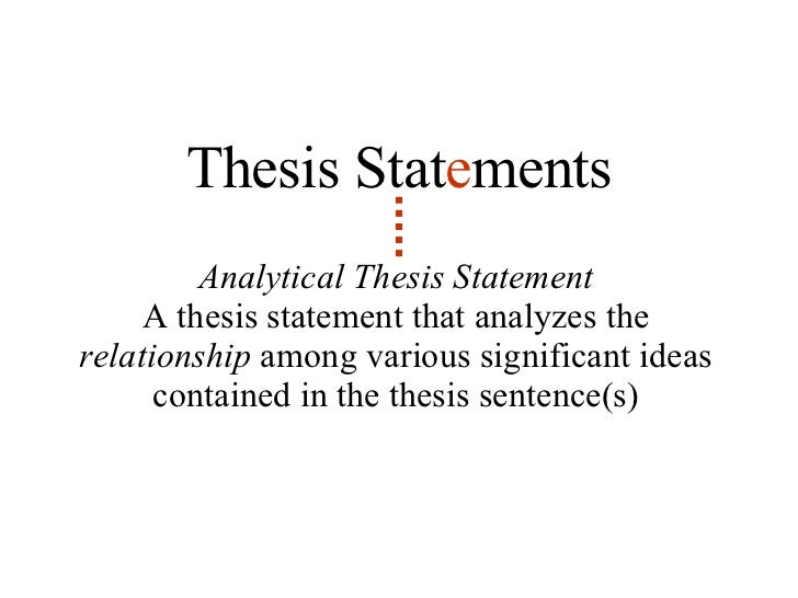 Example thesis statement for analytical essay