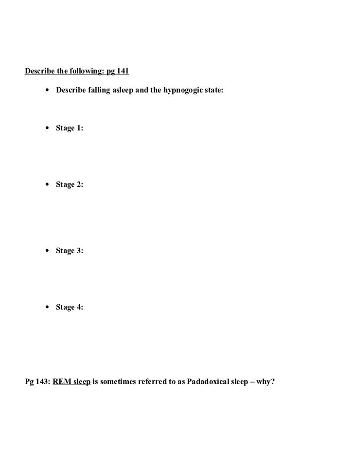 Lesson 6 Sleep Worksheet