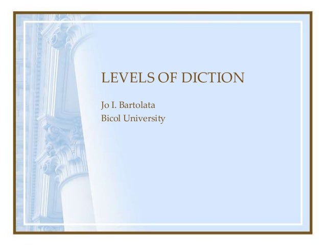 levels of diction