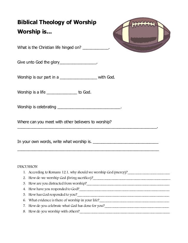 Lesson 1 worksheet worship