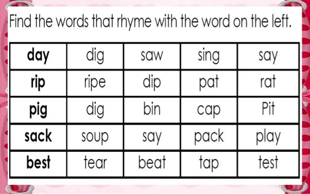 Printables Rhyming Words List rhyming words list for grade 2 short a alphabet activities at math worksheet lesson 23 2
