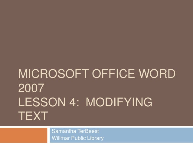 microsoft word lesson