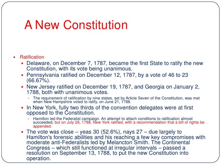 the ratification of the constitution the ratification of the constitution