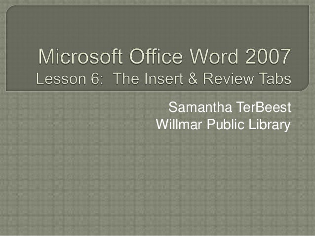 microsoft word lesson