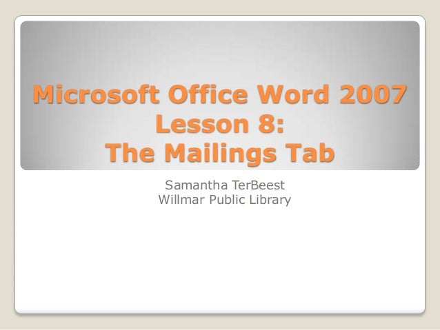microsoft word lesson