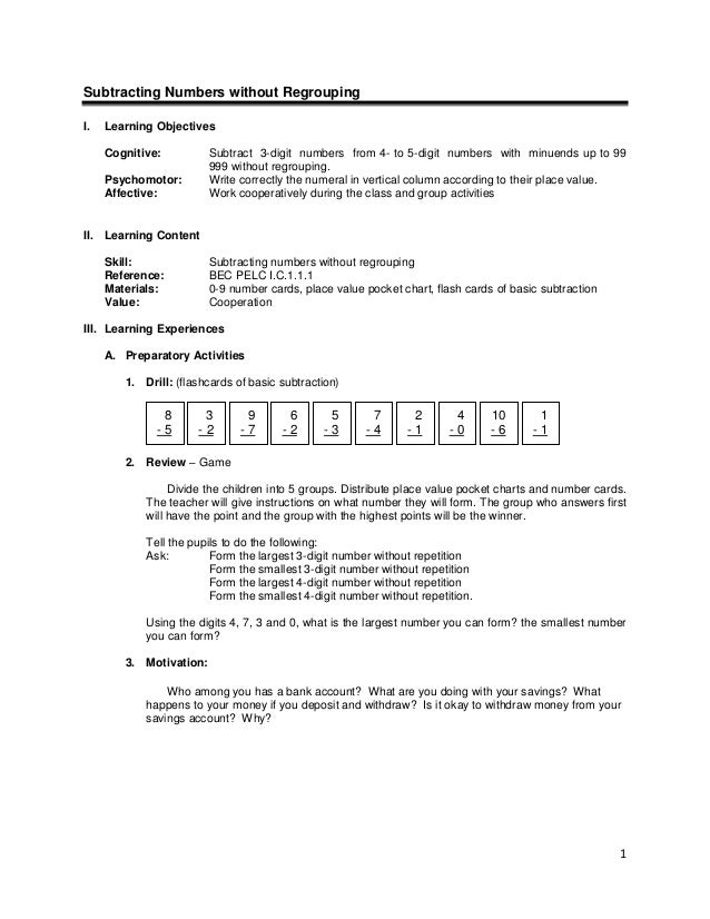 Lesson guide gr. 3 chapter i -subtraction v1.0