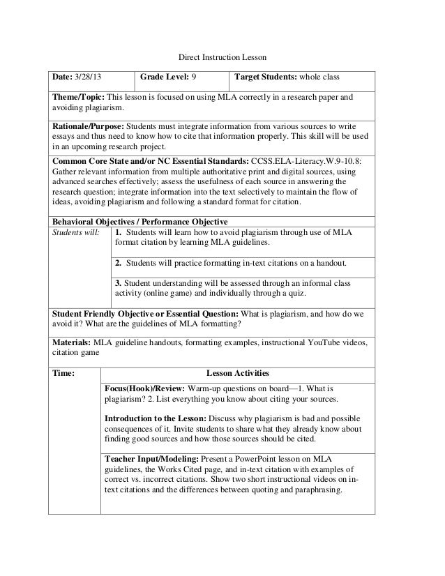 Research paper thesis statement lesson plan