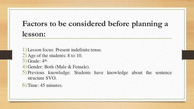 lesson plan for teaching present tense lesson plan for teaching present tense