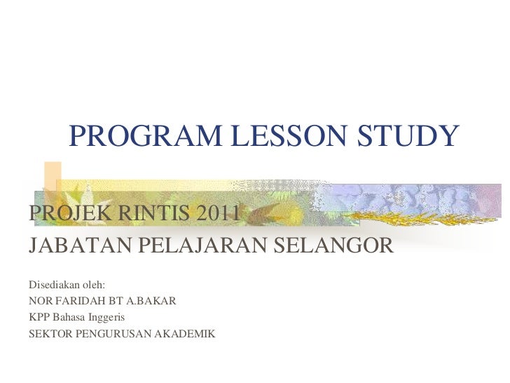 LESSON STUDY lesson study: