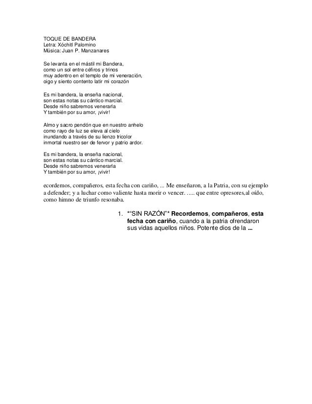 HIMNO TOQUE DE BANDERA himno toque de bandera: