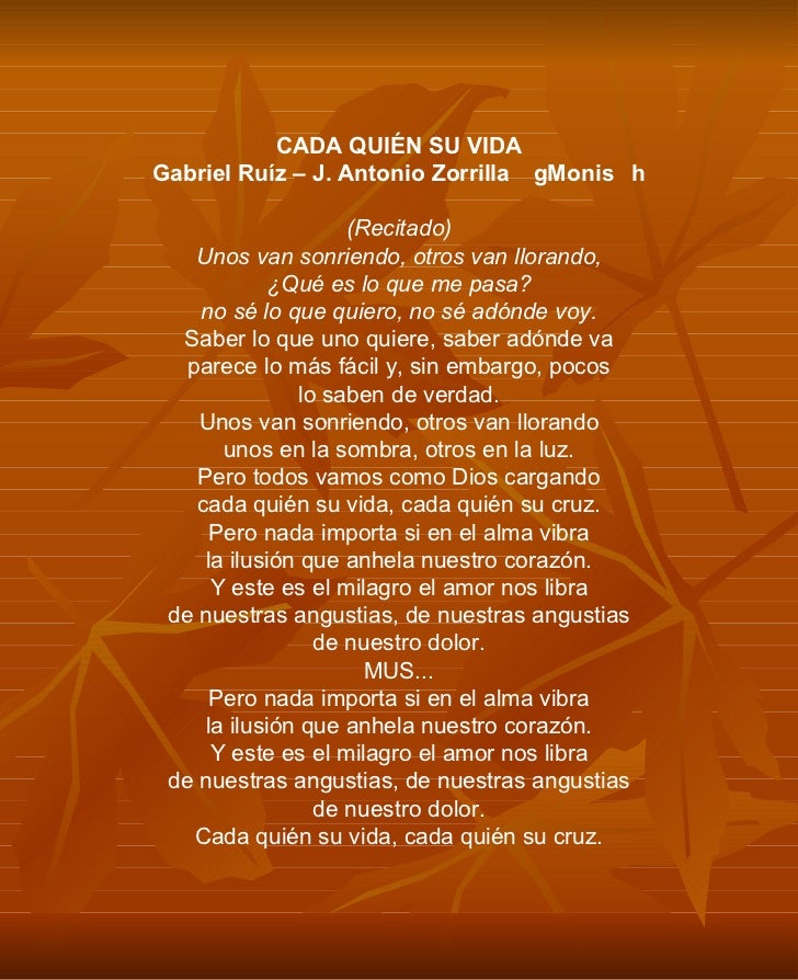 LETRA DE DE CANCIONES letra de de canciones: