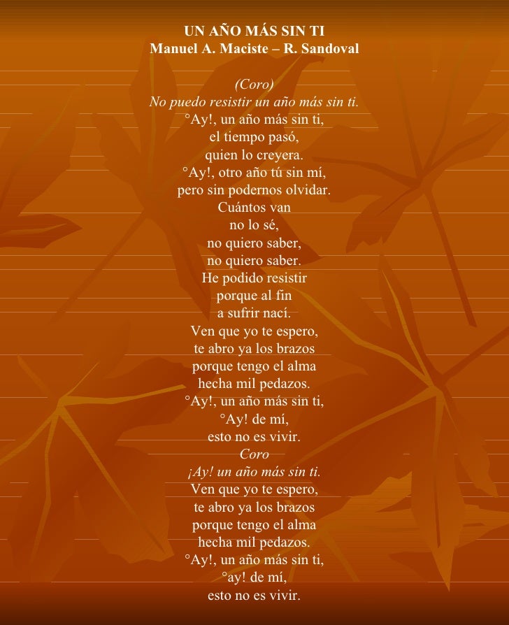 LETRA DE DE CANCIONES letra de de canciones: