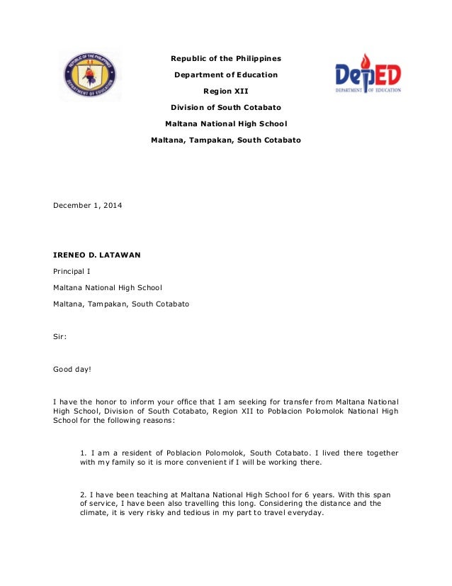 Application letter for teaching position in the philippines