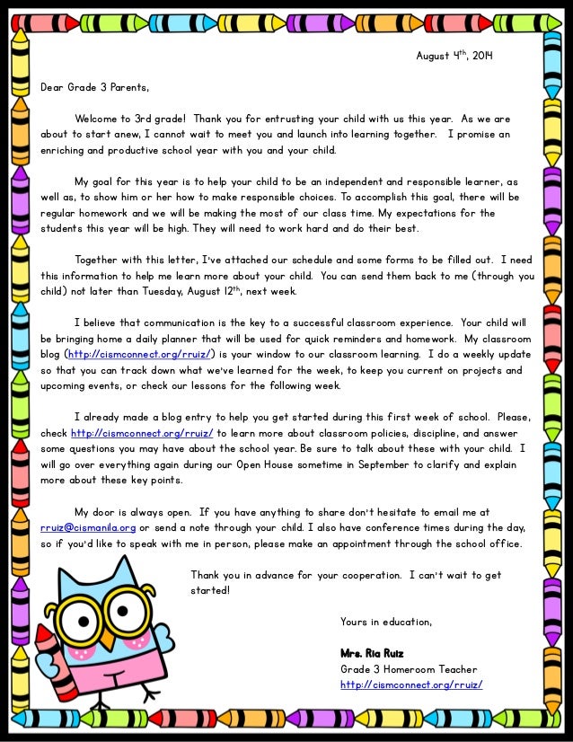 new teacher welcome letter