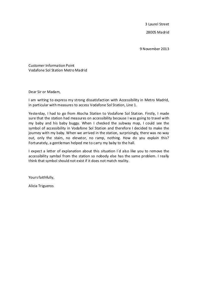 Essay formal letter complaint about bus service