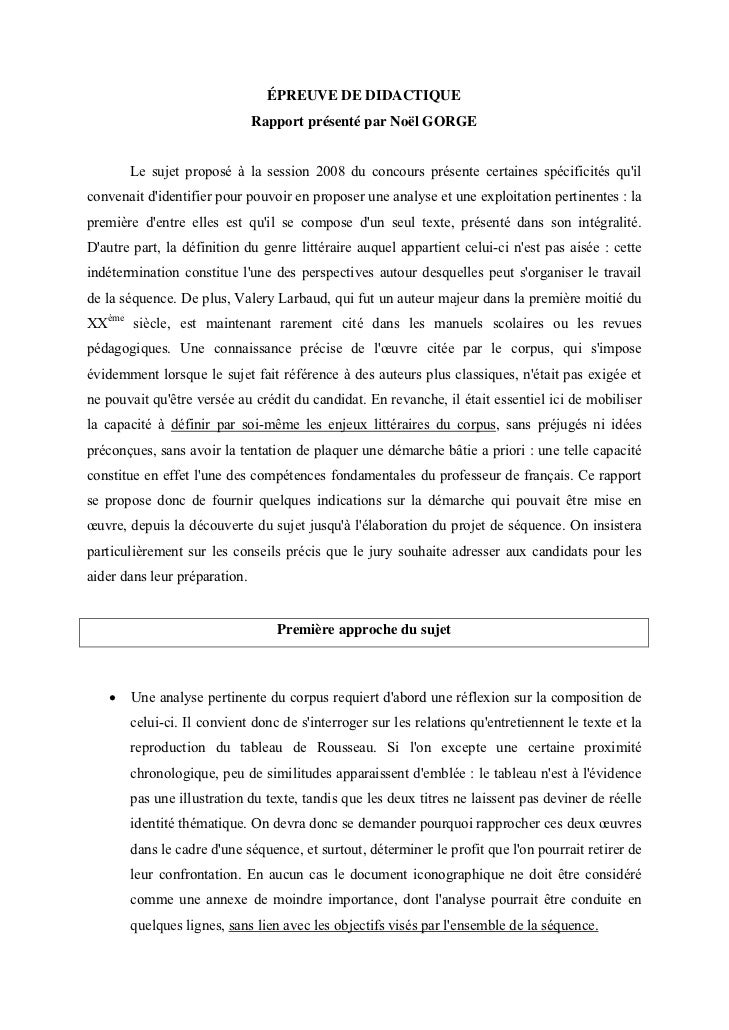 Dissertation didactique capes interne svt