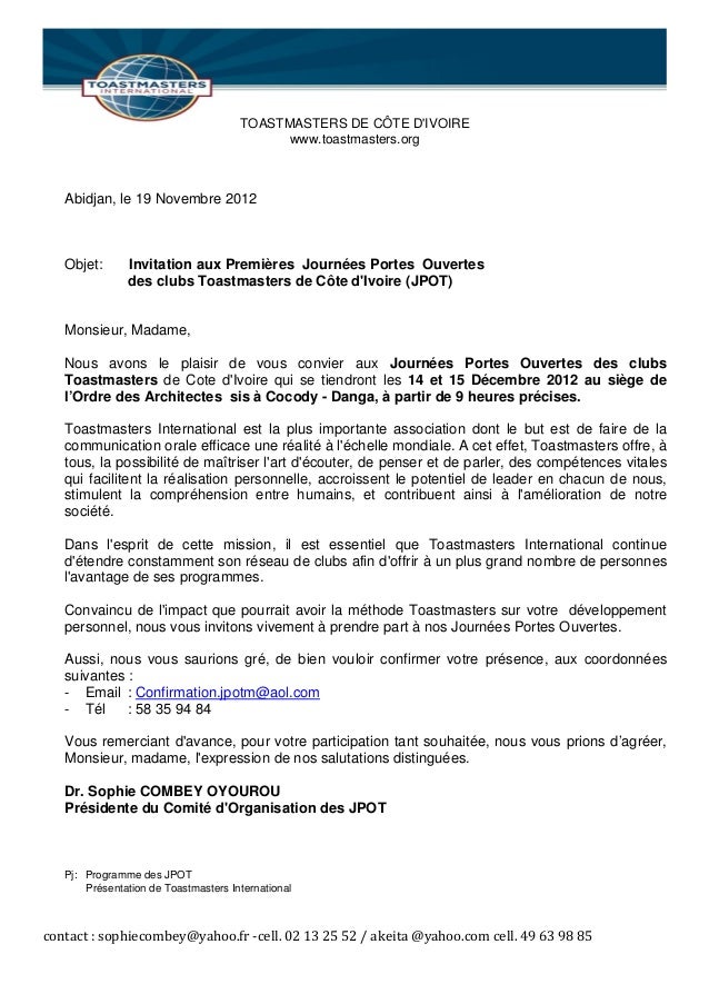 lettre invitation jpot