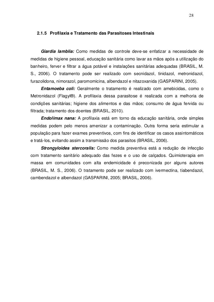 Vermes ou parasitas da pessoa
