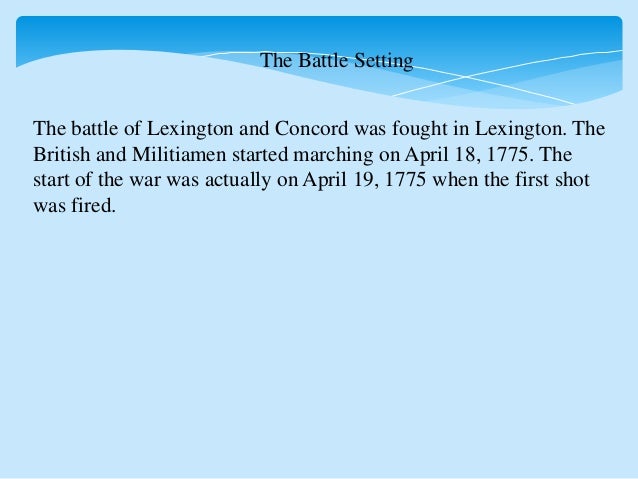 Lexington and concord essay