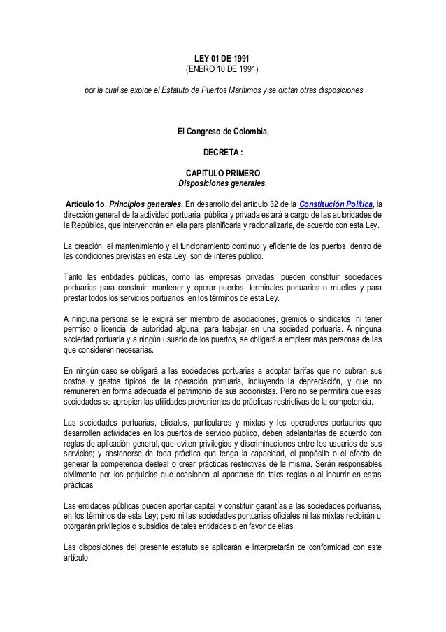 LEY 1 1991 7 ENERO ley 1 1991 7 enero: