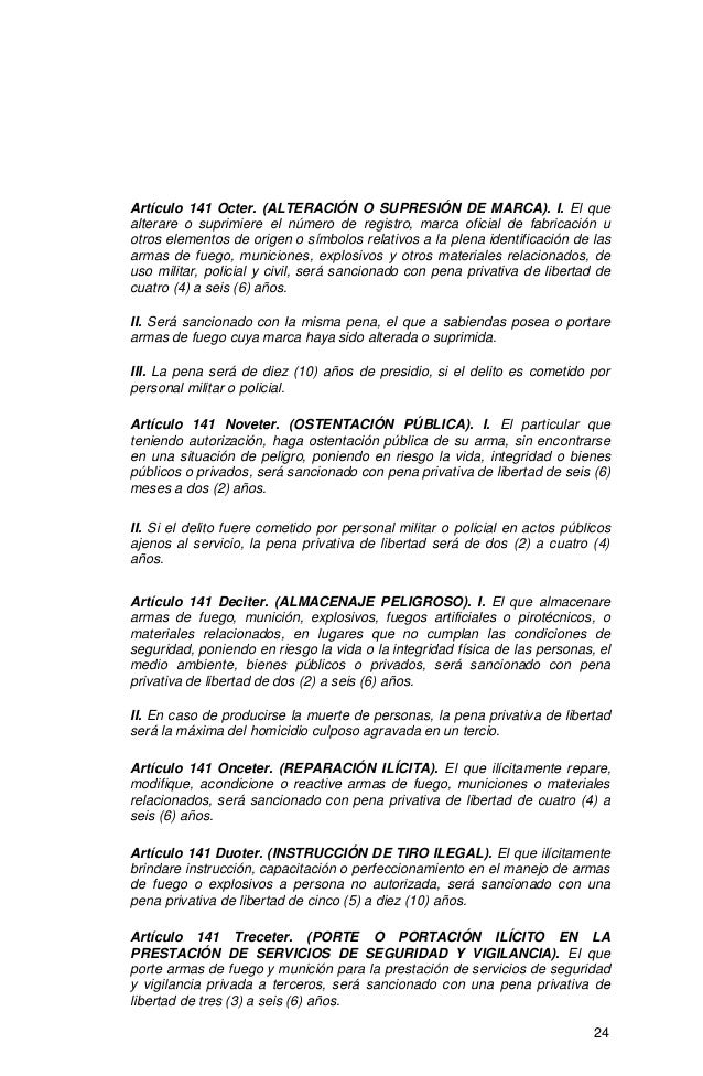 Ley 400 (LEY DE CONTROL DE ARMAS DE FUEGO, MUNICIONES, EXPLOSIVOS Y O…