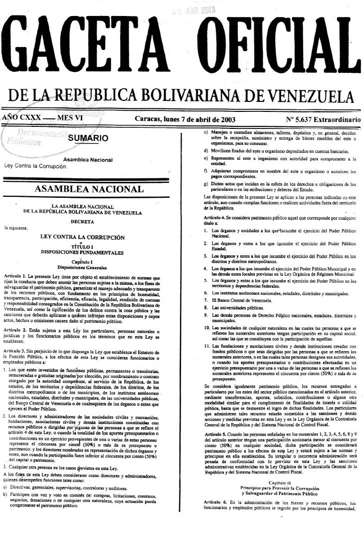 LEY 25 2003 DE ley 25 2003 de: