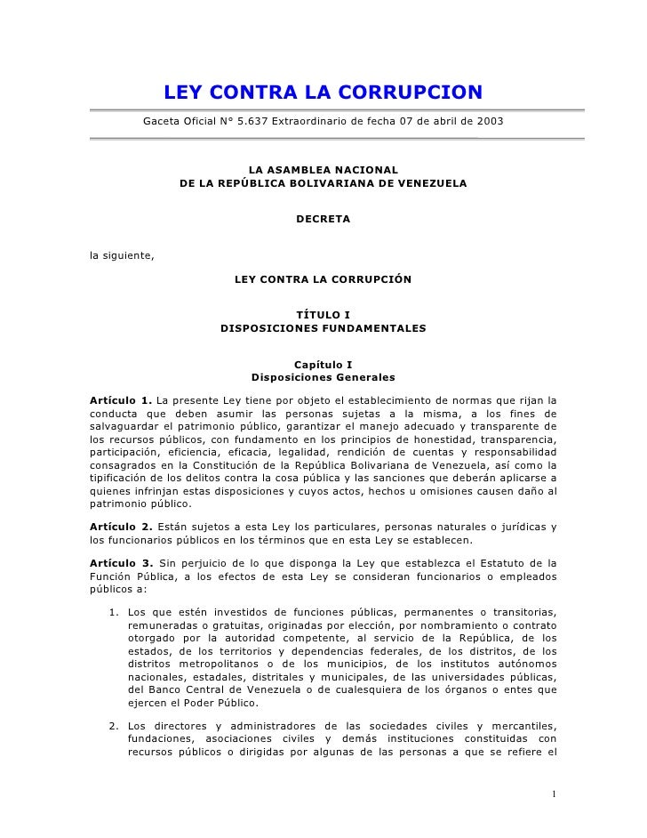 LEY 25 2003 DE ley 25 2003 de: