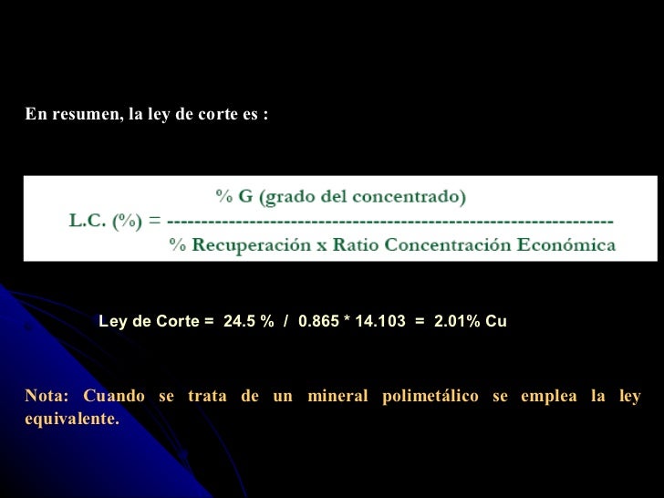 Ley De Cut Off Ley De Corte