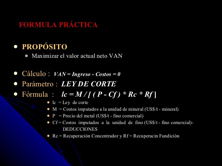 Ley De Cut Off Ley De Corte