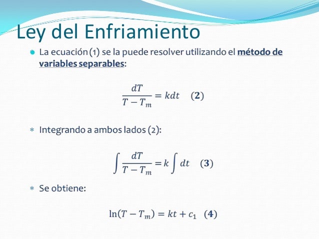 Ley de enfriamiento de newton