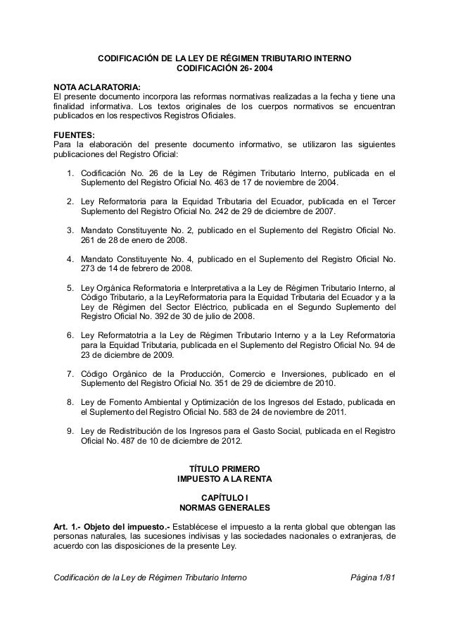 Ley De Regimen Tributario Interno 2016 Ecuador | ley organica de regimen tributario interno de ecuador 2015 Ley De Regimen Tributario Interno 2016 Ecuador | ley organica de regimen tributario interno de ecuador 2015