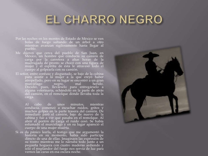 La Leyenda Del Charro Negro Escrita