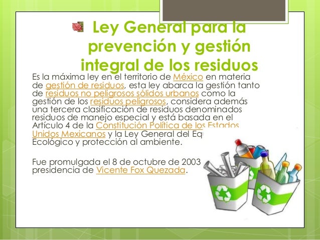Ley general para la prevención y gestión integral