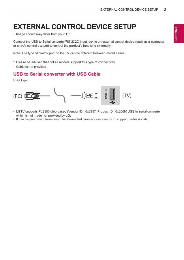 RC LG TV with RS232C Mini Jack
